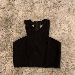 Express Crop ZIP top Black XS